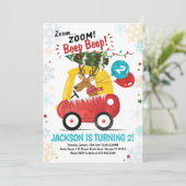 カークリスマス誕生日招待状ボーイズカー招待状 招待状 (スタンド正面)