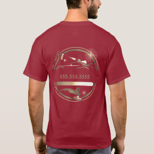 カークリーニング会社のロゴ 前面と背面 ビジネス Tシャツ