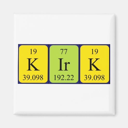 カーク周期表名磁石 マグネット (正面)