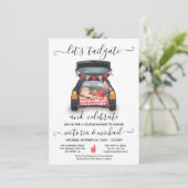 カーゲートパーティー サッカー バーベキュー ビール カップルシャワー 招待状 (スタンド正面)