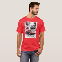 カーコンペティション、白黒背景 Tシャツ