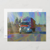 カーゴトラックの大型リグトラックのギフト ポストカード (正面/裏面)