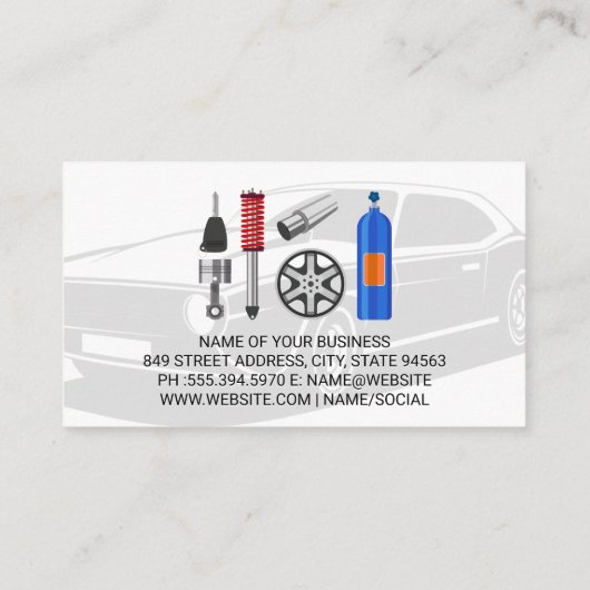 カーサービスとアフターマーケットパーツ | 整備士 名刺 (裏面)