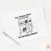 カーサービスと修理の漫画 スクエアシール (封筒)