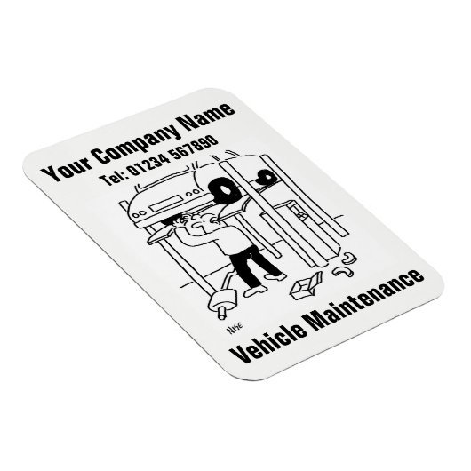 カーサービスと修理の漫画 マグネット (右側)