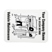 カーサービスと修理の漫画 マグネット (横)