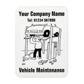 カーサービスと修理の漫画 マグネット (縦)