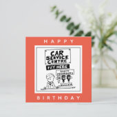 カーサービスセンターの整備士とショックアブソーバ。 カード (スタンド正面)