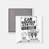 カーサービスセンターの整備士とショックアブソーバ マグネット (正面/裏面)