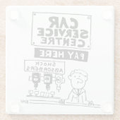 カーサービスセンター整備士とショックアブソーバ ガラスコースター (裏面)