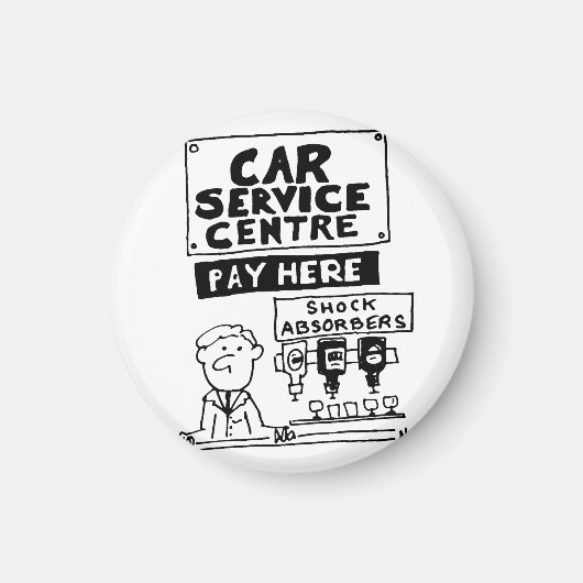 カーサービスセンター整備士とショックアブソーバ マグネット (正面)