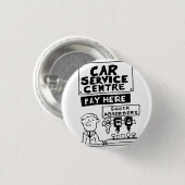 カーサービスセンター整備士とショックアブソーバ 缶バッジ (正面&裏面)