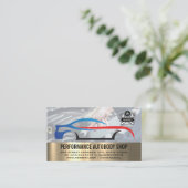 カーサービスロゴ | 整備士の作業 名刺 (スタンド正面)