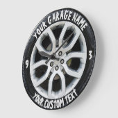 カーサービス修理車庫オーナータイヤホイールカスタム ラージ壁時計 (傾斜)