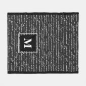 カーシブ書ハンドイニシャルストーリクラシックホーム フリースブランケット (正面(横))