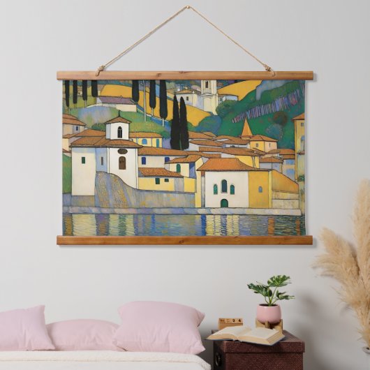 カーシュカソングスタフ絵画クリムトの風景 吊り下げ型タペストリー (寝室)