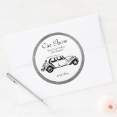 カーショーステッカー二重線カスタマイズ ラウンドシール (封筒)