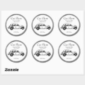カーショーステッカー二重線カスタマイズ ラウンドシール (シート)