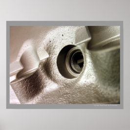 カーシリンダーヘッド金属幾何学的デザインポスター ポスター