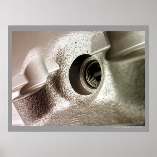 カーシリンダーヘッド金属幾何学的デザインポスター ポスター (正面)