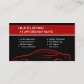 カーシルエット – 整備士自動修復レッド 名刺 (裏面)