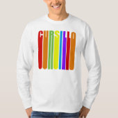 カーシロカラフル細長文字キリスト教信仰 Tシャツ (正面)