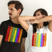 カーシロカラフル細長文字キリスト教信仰 Tシャツ