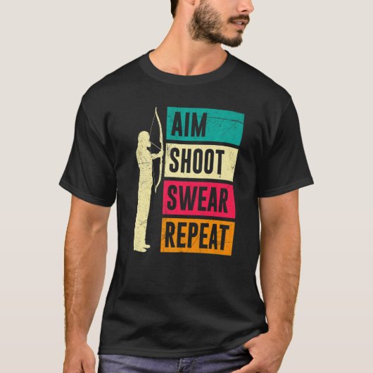 カーシングの再挑戦を目指すアーチェリー Tシャツ (正面)