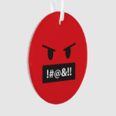 カーシング絵文字怒赤顔 オーナメント (正面)