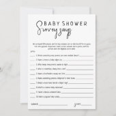 カーシンプルド氏モダンによると、NEUTRAL BABY SHOWER SURVEY 招待状 (正面)