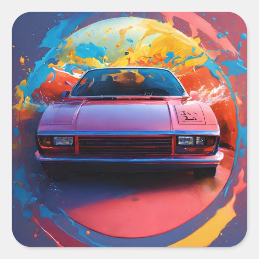 カーシ数々のステッスタイリッシュカー スクエアシール (正面)