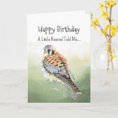 カーストレル人格誕生日おもしろい鳥 カード (黄色い花)
