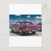 カースポーツマスタングレッドマッスルモーターギアメタル ポストカード (正面)