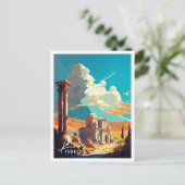 カーズターキーヴィンテージ旅行イラストレーション ポストカード (スタンド正面)