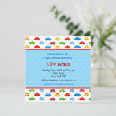 カーズトラックズボーイズベビーシャワー招待状 招待状 (スタンド正面)