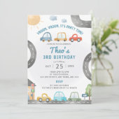 カーズバースデーパーティー招待輸送テーマ 招待状 (スタンド正面)