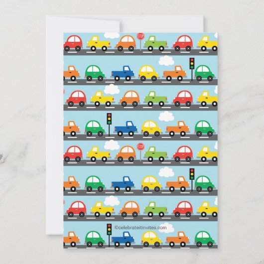 カーズボモダンーイベビーシャワー招待状 招待状 (裏面)
