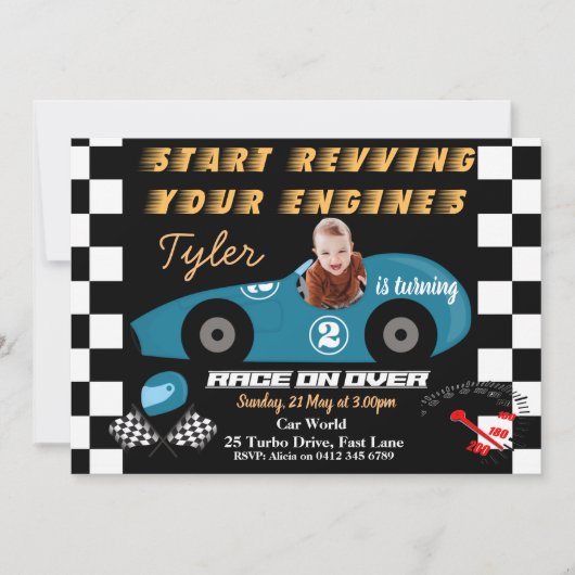 カーズ2ndバースデーボーイズへの招待 招待状 (正面)