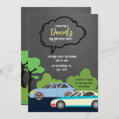 カーズ テーマの誕生日パーティー 招待状 (正面/裏面)