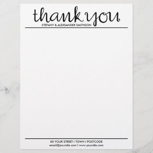 カーセブブラックレターヘッド、ありがとうございます レターヘッド (正面)