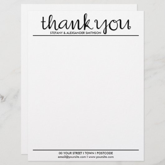 カーセブブラックレターヘッド、ありがとうございます レターヘッド (正面/裏面)