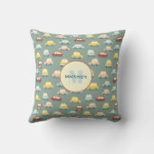 カーセージパーソナライズされたグリーン クッション (裏面)