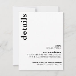 カーソモダンン結婚の詳細カード 招待状