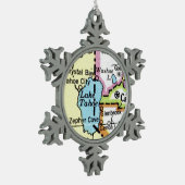 カーソンシティ地図クリスマスオーナメント スノーフレークピューターオーナメント (左)