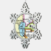 カーソンシティ地図クリスマスオーナメント スノーフレークピューターオーナメント (右)