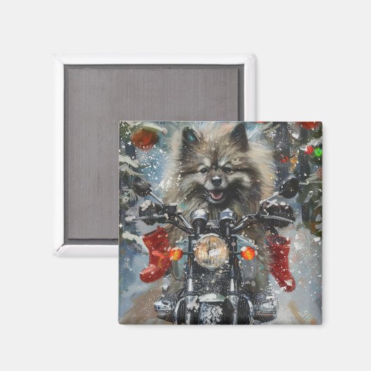 カーソンドッグ乗用オートバイクリスマス マグネット (正面/裏面)