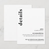 カーソン モダン ウェディング 詳細カード 招待状 (正面/裏面)