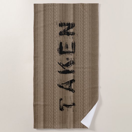 カータイヤトラックオンサンディビーチカスタム文字 ビーチタオル (正面)