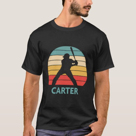 カーター名ギフトパーソナライズされた野球 Tシャツ (正面)