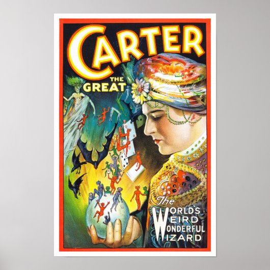 カーター・ザ・グレート 1927年 マジシャングッズ ポスター (正面)